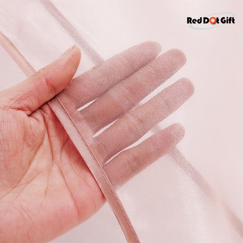 Red Dot Gift Pack of 10 Premium Organza Hanging Garment Bag 66''x 24'' / 165 * 60cm Tie with ribbon Dress Bags for Closet and Cloth Storage (Rose Pink) - Image 5