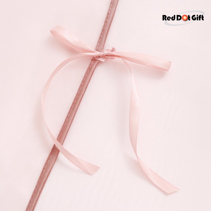 Red Dot Gift Pack of 10 Premium Organza Hanging Garment Bag 66''x 24'' / 165 * 60cm Tie with ribbon Dress Bags for Closet and Cloth Storage (Rose Pink) - Image 4