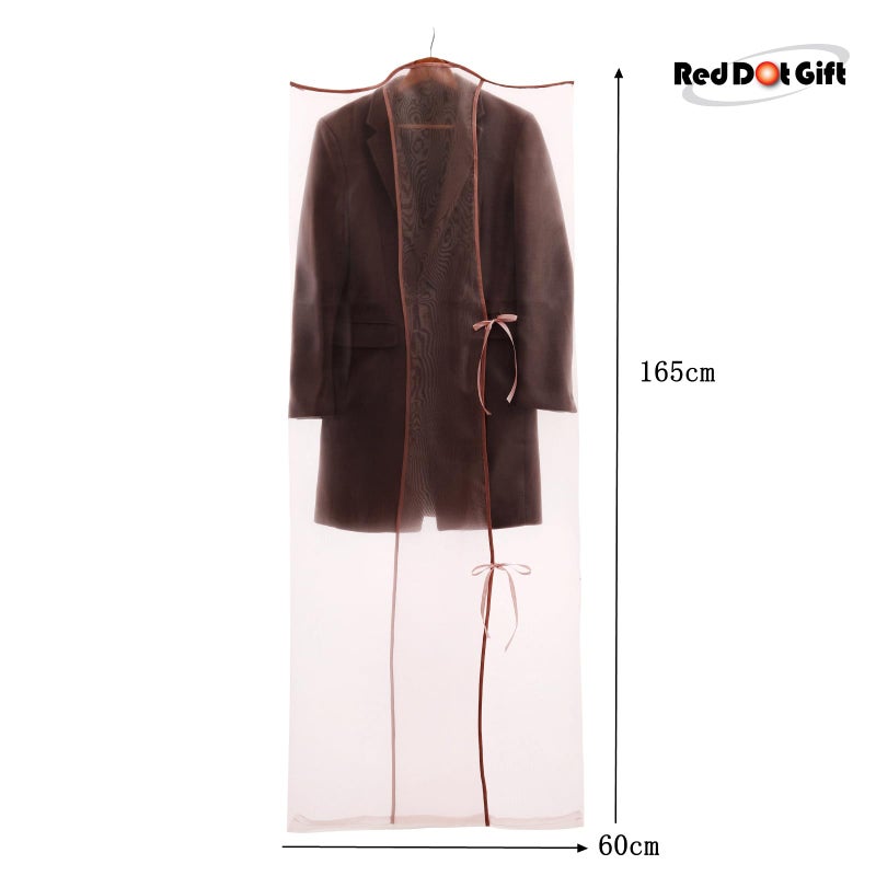Red Dot Gift Pack of 10 Premium Organza Hanging Garment Bag 66''x 24'' / 165 * 60cm Tie with ribbon Dress Bags for Closet and Cloth Storage (Rose Pink) - Image 2