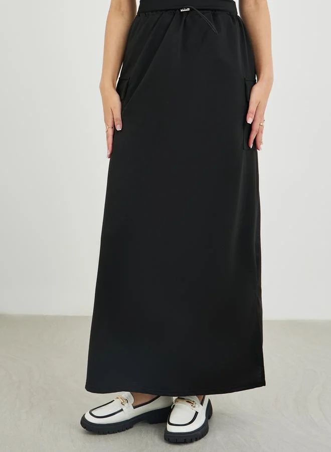 Take Two Take Two Cargo Maxi Skirt with Toggle String