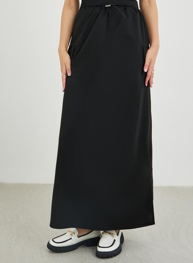 تايك تو تنورة ماكسي كارغو مع حبل ربط - Image 2