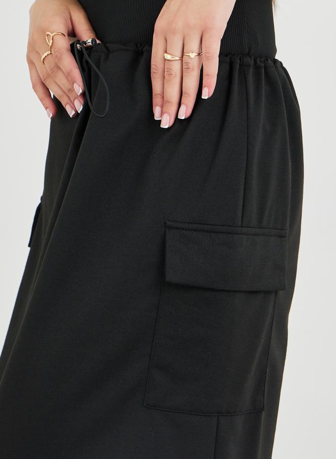 تايك تو تنورة ماكسي كارغو مع حبل ربط - Image 3