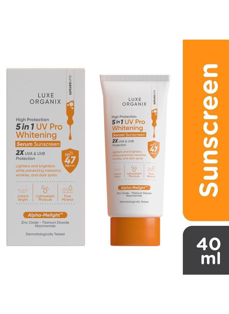 LUXE ORGANIX - luxe organix 5in1 uv pro whitening serum sunscreen 40ml - Image 1