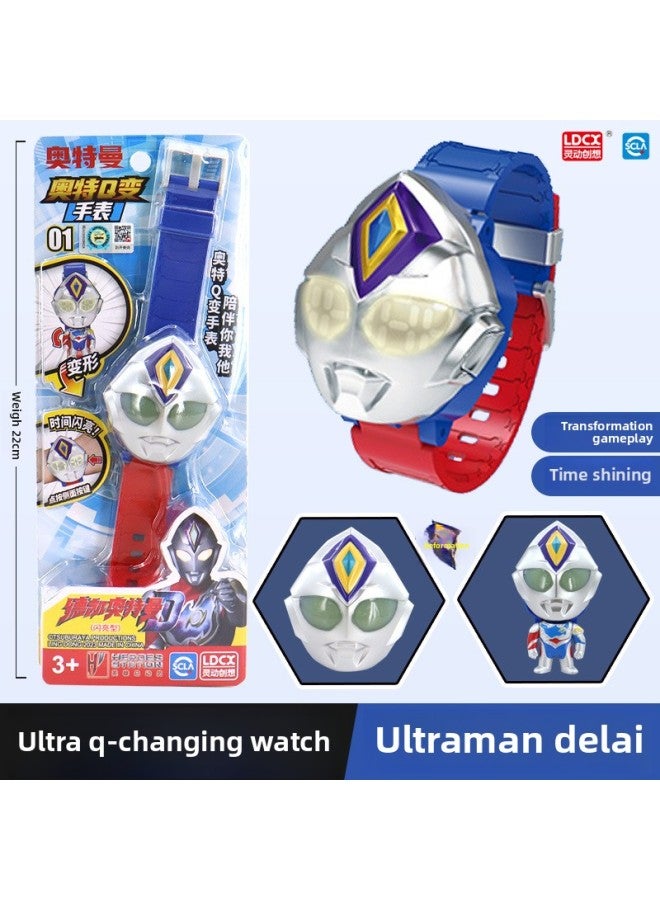 Genuine Smart Diga Altman Mecha Watch Children's Edition Zeta Luminous Q Change Bracelet Time Toy Boy-Color:Ott Q Change Watch (Dekai)  - Image 1