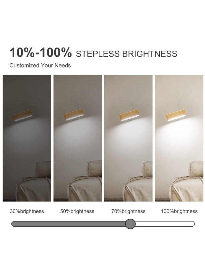SYOSI SYOSI Rechargeable Night Wall Light LED Kids Bedroom Motion Sensor Night Light Wall Light Wooden Magnetic Battery Operated Night Lamps for Kids Room Bathroom Cabinet Closet Hallway  - Image 3