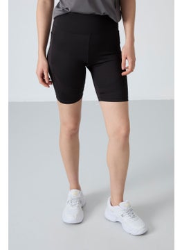 Tommy Life Black Polyester Flexible Standard Fit Performance Women's Biker Tights - 91012  - Image 4