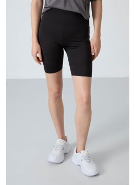 Tommy Life Black Polyester Flexible Standard Fit Performance Women's Biker Tights - 91012  - Image 2