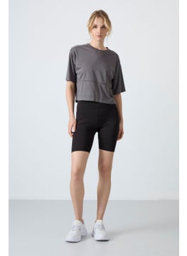 Tommy Life Black Polyester Flexible Standard Fit Performance Women's Biker Tights - 91012  - Image 1
