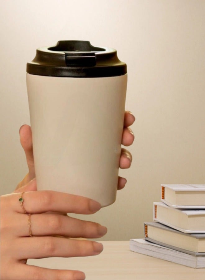 12oz travel coffee cup, double-walled stainless steel vacuum insulated tumbler, suitable for coffee, milk, etc., for use at home, office, outdoors, etc., suitable for both hot and cold drinks.  - Image 3