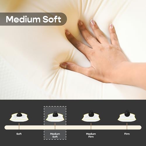 SleepyCat Marshmallow Pillow - Medium Soft with Bamboo Fabric Zipper Cover, Pefect for All Sleepers, White Soft Pillow, 1 Piece (Standard Size, 25x16 inches) - Image 3