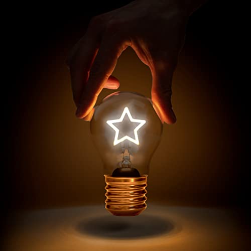 Suck UK Star Lamp Star Shaped Light Bulb Cordless Rechargeable Battery LED Neon Light Bulb Bedside Lamp Decor Retro Style Edison Bulbs Bedroom Accessories USB Charging Night Lights - Image 1