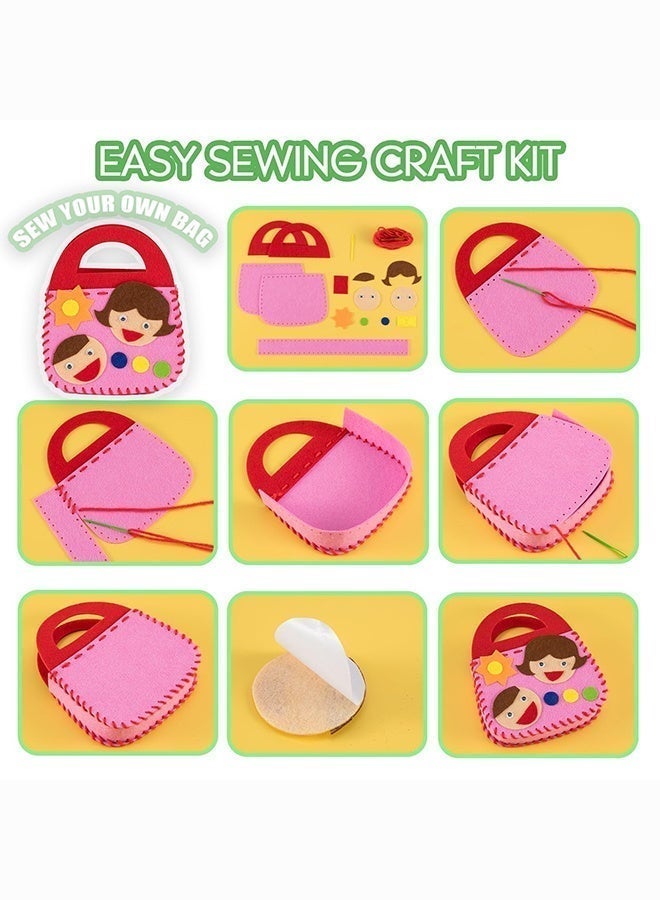 BELANO Children Sewing Kit 4 Pack Felt Craft Kits for Beginners DIY Hand Sewing Bag Toys Educational Gift for Kids Girls Boys - Image 3