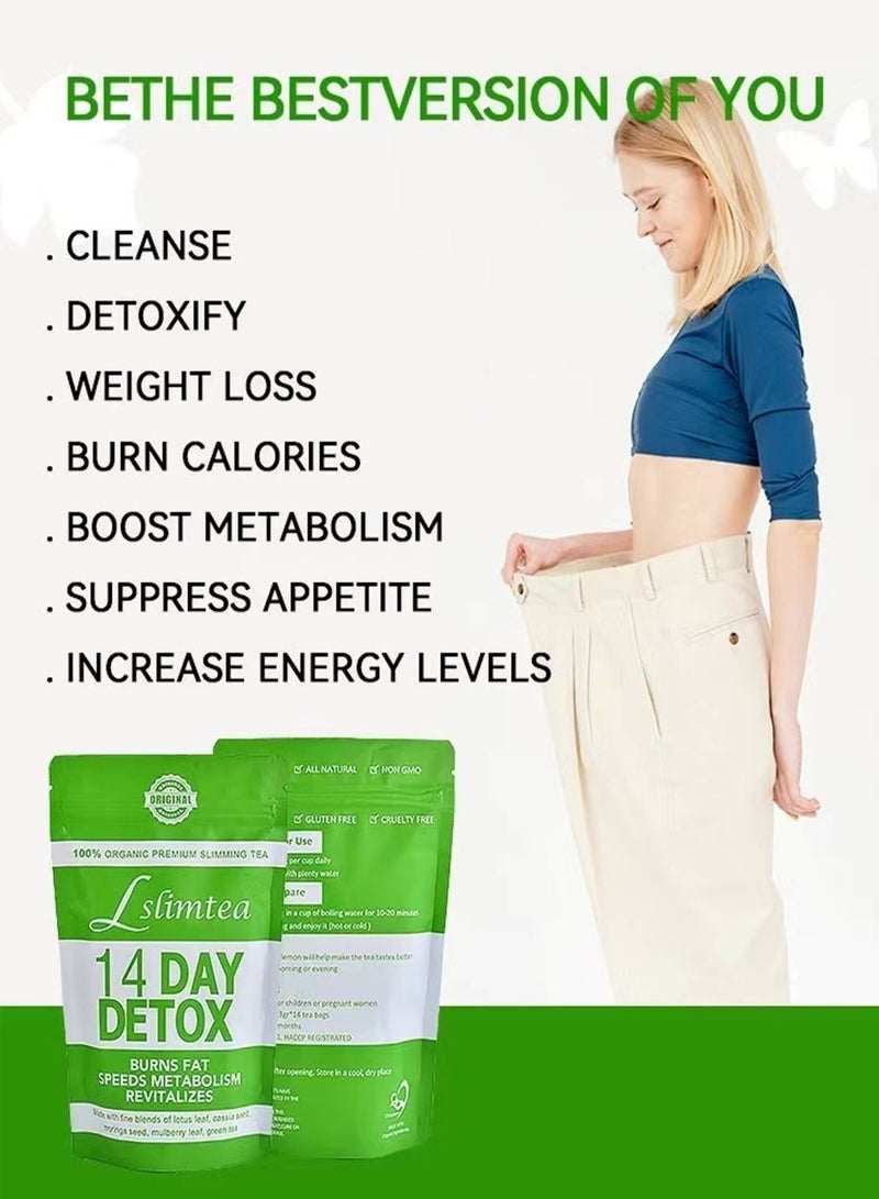 وينز تاون أكياس شاي التخلص من السموم في البطن تدعم صحة الجهاز الهضمي والتمثيل الغذائي - 14 كيسًا - Image 2