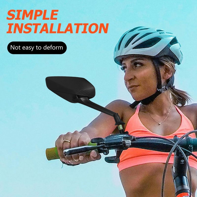 Adjustable Bicycle Rearview Mirrors Convex Glass Handlebar Mount 2 Bases Cycling Safety - Image 4