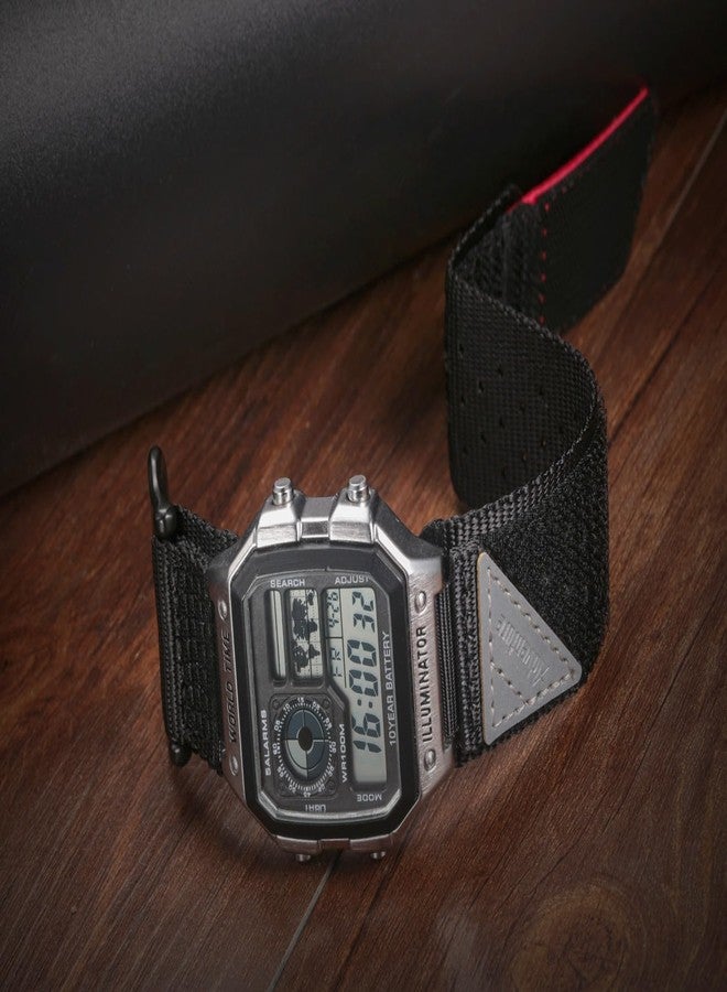 DAVILANE 18mm Watch Band Strap for Casio F-91W F-94W F-105W F-84W AE-1200 AE-1300 AE-1500WH W-215 W-216H W-217 W-218H SGW-300H,Rugged Nylon Sports Strap（Package Included: 2 X Casio Watch Bands） - Image 4