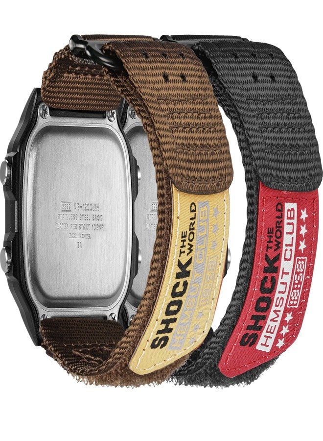 DAVILANE 18mm Watch Band Strap for Casio F-91W F-94W F-105W F-84W AE-1200 AE-1300 AE-1500WH W-215 W-216H W-217 W-218H SGW-300H,Rugged Nylon Sports Strap（Package Included: 2 X Casio Watch Bands） - Image 1