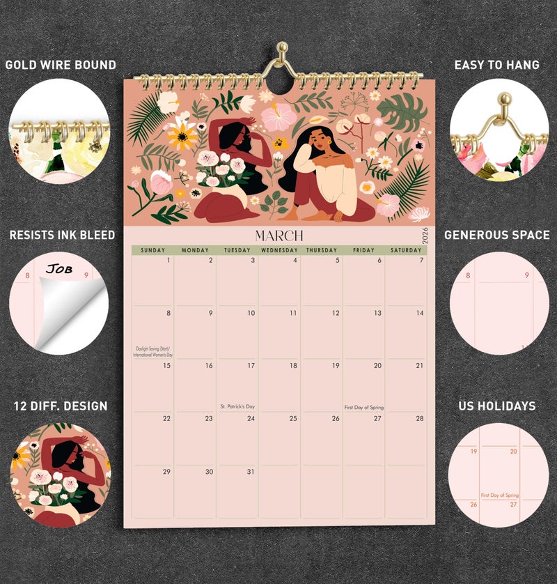 mudrit Wall Calendar 2026, 12 months planner from Jan 2026 - Dec 2026, Spiral Bound for Office, Home, Family, Business, School, Appointment Planning, Size- 12" X 17" - Image 3