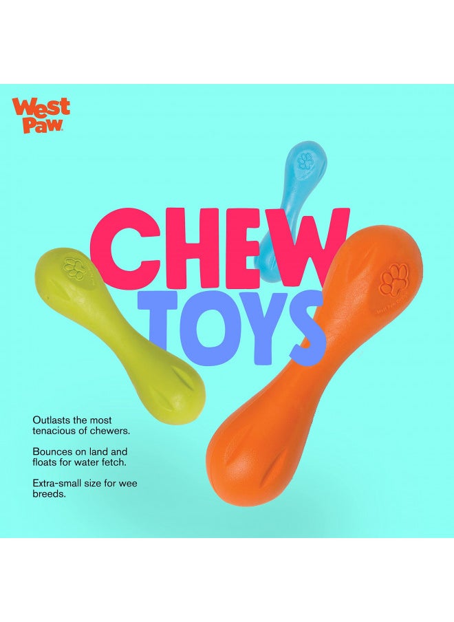 West Paw - WEST PAW Zogoflex Hurley Dog Bone Chew Toy Floatable Pet Toys for Aggressive Chewers, Catch, Fetch Bright-Colored Bones for Dogs Recyclable, Dishwasher-Safe, Non-Toxic, Small, Tangerine - Image 1