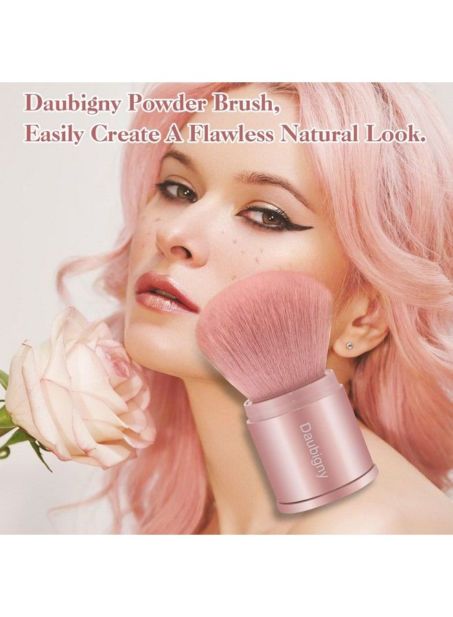 Daubigny Retractable Kabuki Makeup Brushdaubigny Powder Brushes Foundation Travel Foundation Brush For Blush Bronzer & Powder (Pink) - Image 4