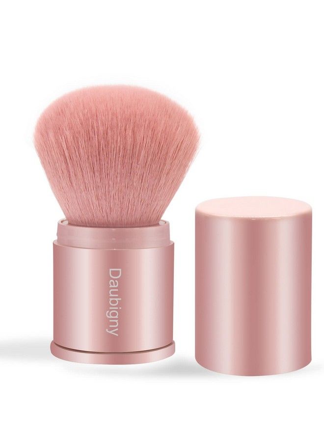 Daubigny Retractable Kabuki Makeup Brushdaubigny Powder Brushes Foundation Travel Foundation Brush For Blush Bronzer & Powder (Pink) - Image 1