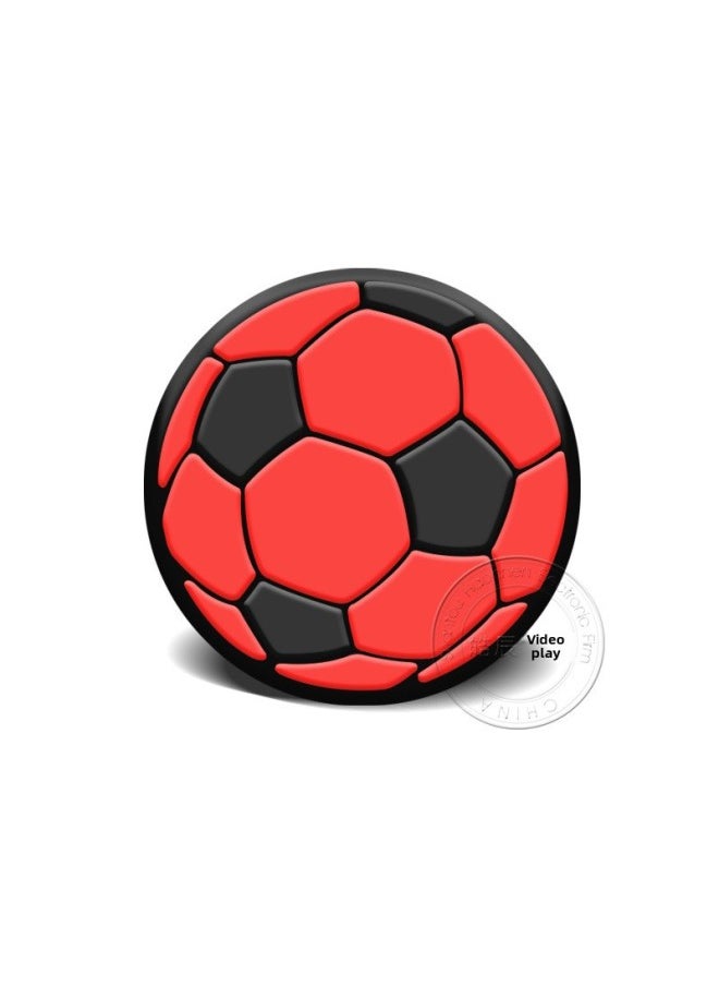 Generic - PS5PS4 Football Theme Rocker Cap Silicone Cap XBOX ONE 360 Mushroom Head Button Soft Rubber Cap-Product Color:Black Background Red - Image 1