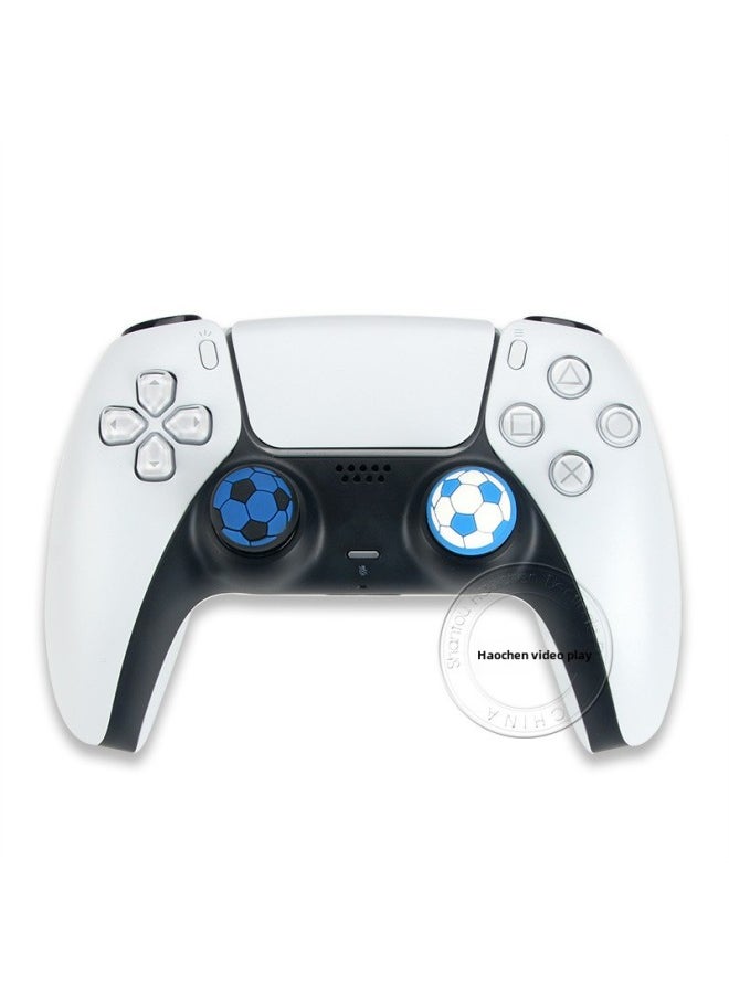 Generic - PS5PS4 Football Theme Rocker Cap Silicone Cap XBOX ONE 360 Mushroom Head Button Soft Rubber Cap-Product Color:Black Background Red - Image 1
