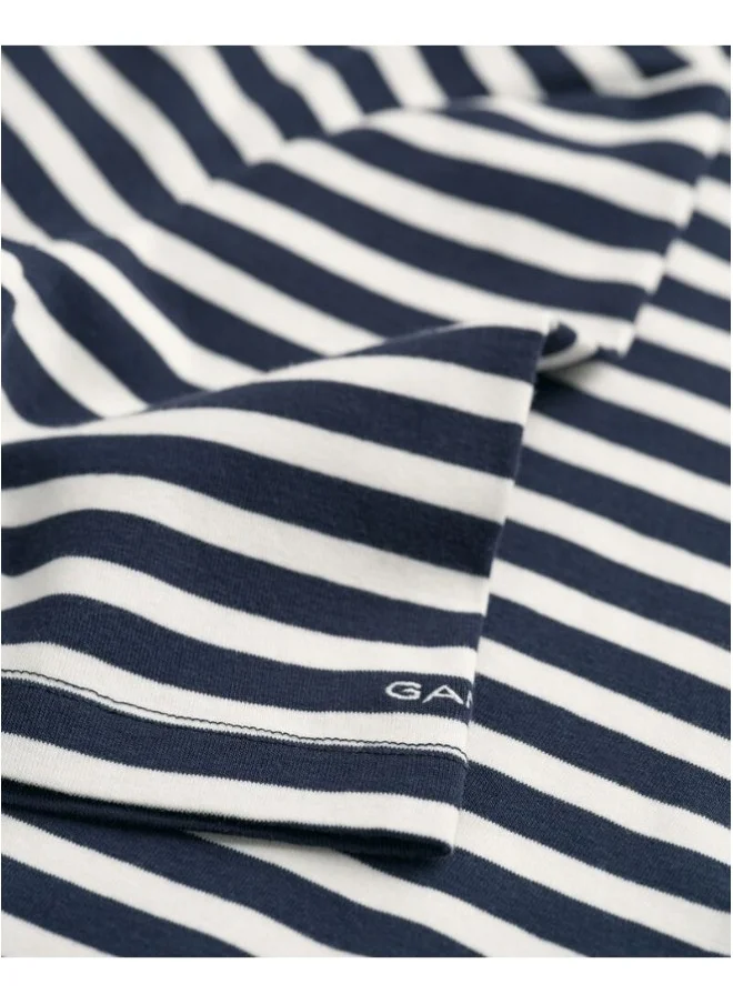غانت Gant Slim Striped 1X1 Ribbed Ss T-Shirt