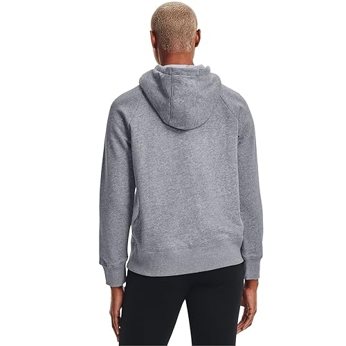Under Armour Womens Rival Fleece Logo Hoodie , Steel Medium Heather (035)/Black , X-Large - Image 4