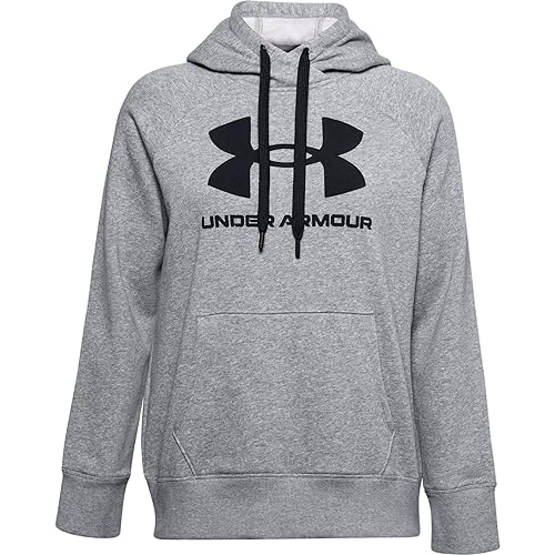 Under Armour Womens Rival Fleece Logo Hoodie , Steel Medium Heather (035)/Black , X-Large - Image 2