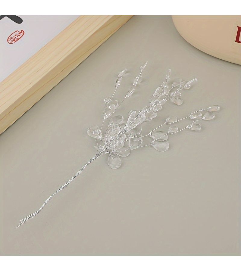 50 Pcs Pink Acrylic Teardrop Beads Home Wedding Party Decoration - Image 3