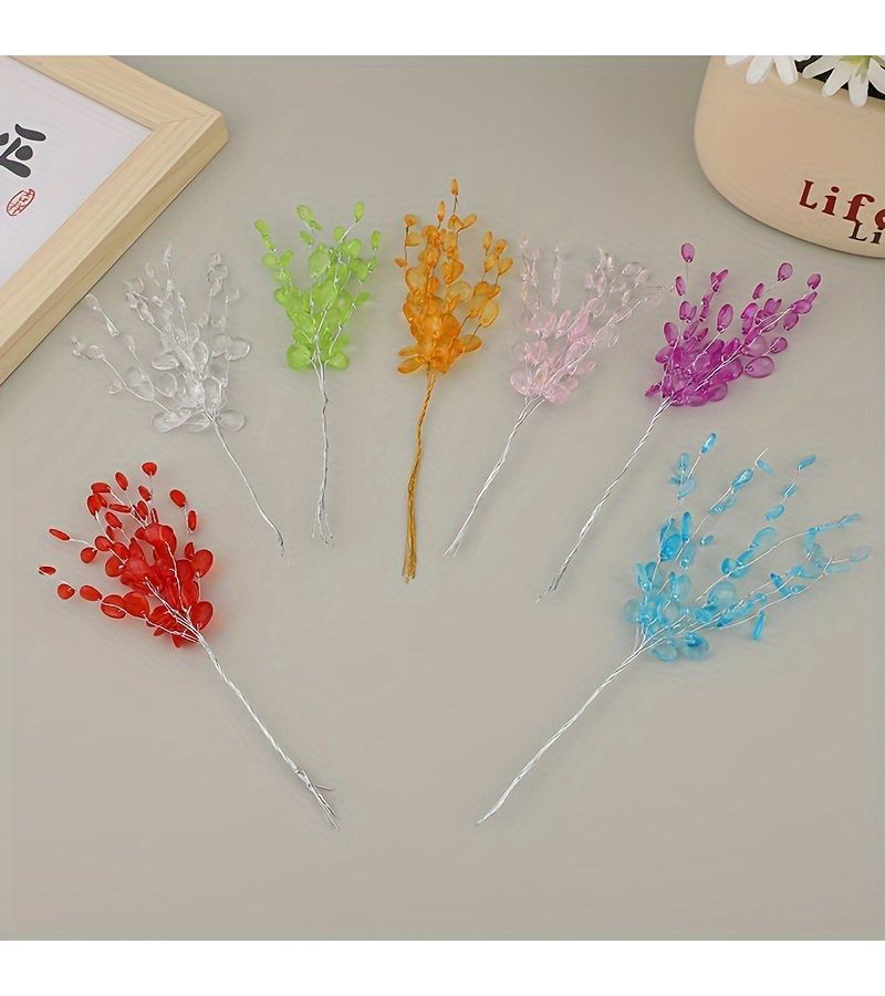 50 Pcs Pink Acrylic Teardrop Beads Home Wedding Party Decoration - Image 1