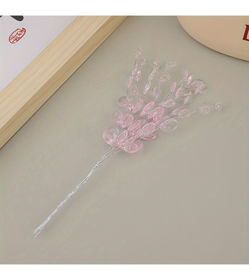 50 Pcs Pink Acrylic Teardrop Beads Home Wedding Party Decoration - Image 5