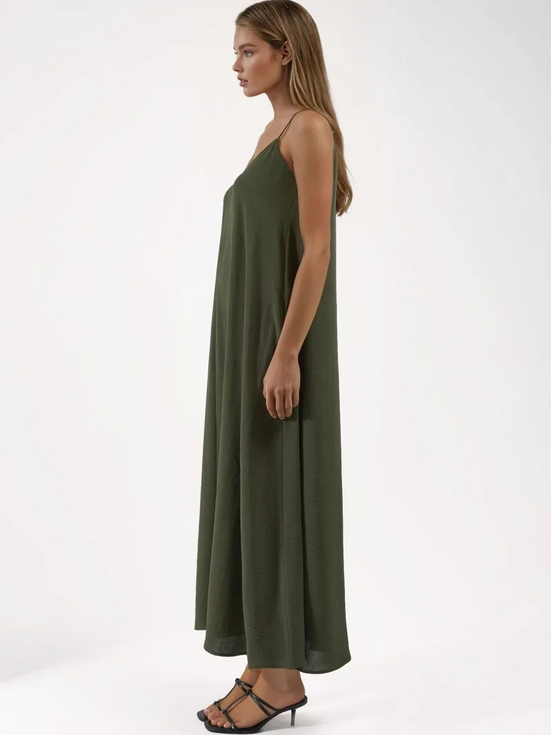 HICCUP Khaki Green A-Form Maxi Dress for Women | Best Price UAE