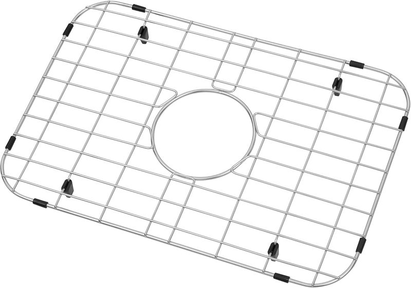 LQS Stainless Steel Sink Protectors, Kitchen Sinks Grid 18 7/8" x 12 5/8" with Center Drain Hole for Single Bowl, Sink Protector, Kitchen Sinks Grate, Sink Bottom Grid - Image 1