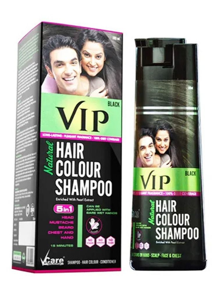 VIP Natural Hair Colour Shampoo 180ml - Image 1