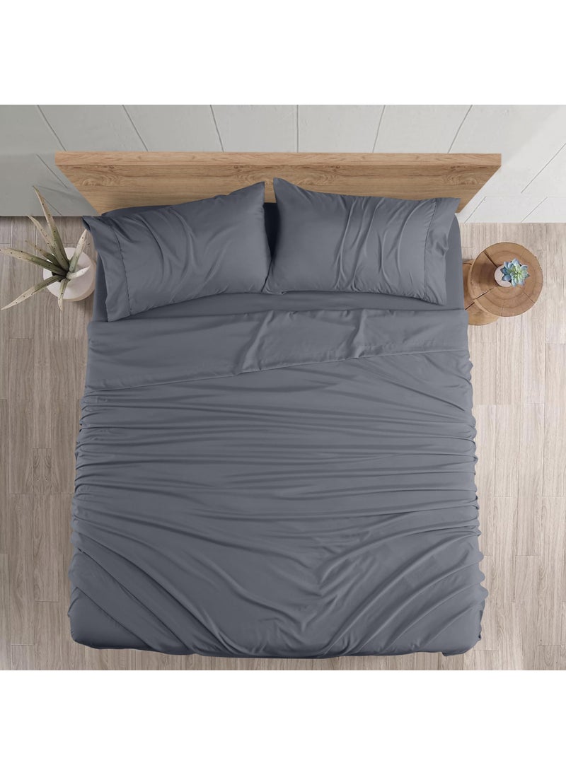 Utopia Bedding Utopia Bedding Queen Sheet Set - Brushed Microfiber - Soft Bed Sheets for Queen Size Bed Set - Luxury Bedding Sheets with Fitted Sheet  Flat Sheet & 2 Pillow Cases - Deep Pocket (Grey)  - Image 3