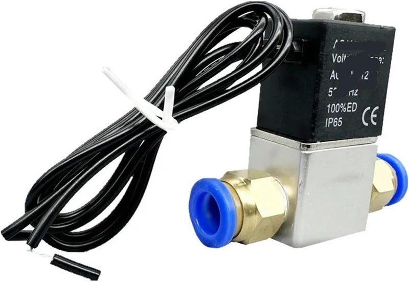 2 Normally Closed Pneumatic Solenoid Valve with Quick Connector 12V 24V 110V 220V 1/4" Pneumatic Valve for CNC Air(220V,10mm) - Image 1