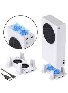 KASTWAVE Cooling Fan Mount For Xbox Series S Consoles, Dual High-Speed Cooling Fans and Dock Attachment, Two Mounting Options For Fans, Three Adjustable Speeds and Two Additional USB Ports  - Image 1