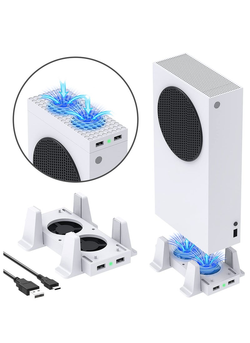 KASTWAVE - Cooling Fan Mount For Xbox Series S Consoles, Dual High-Speed Cooling Fans and Dock Attachment, Two Mounting Options For Fans, Three Adjustable Speeds and Two Additional USB Ports - Image 1