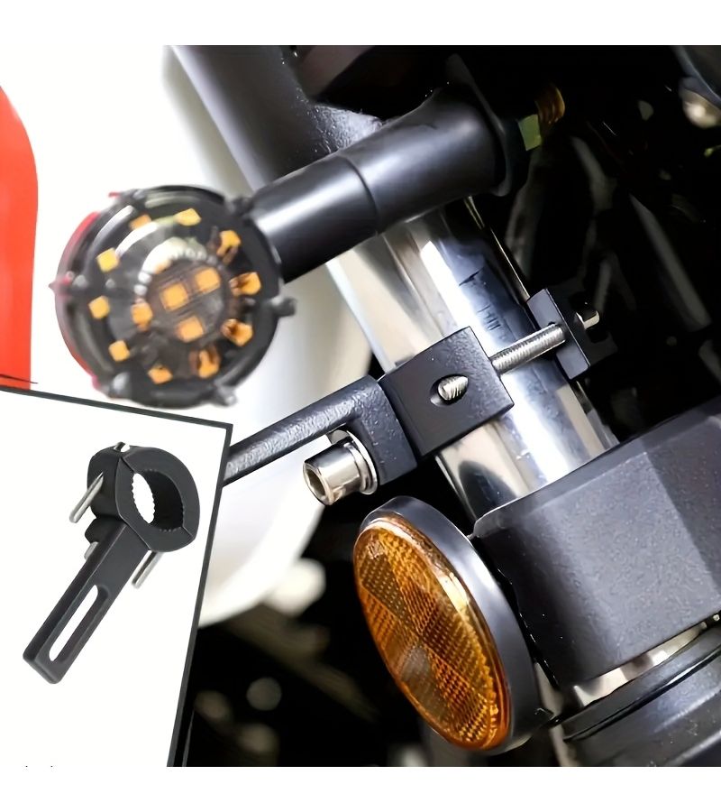 2 Sets Motorcycle Spotlight Brackets Bumper Fixture Fixed Light Clamp Shock Absorber Pipe - Image 3