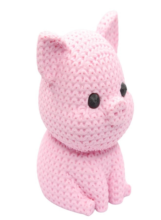 HICHISO - Pigloo The Knitted Piglet Desk Decor | Eco-Friendly Polymer Collectible | Stress Relief Mood Booster Showpiece for Office & Home | Cute Animal Gift for Colleagues, Friends & Kid | Crochet - Image 1