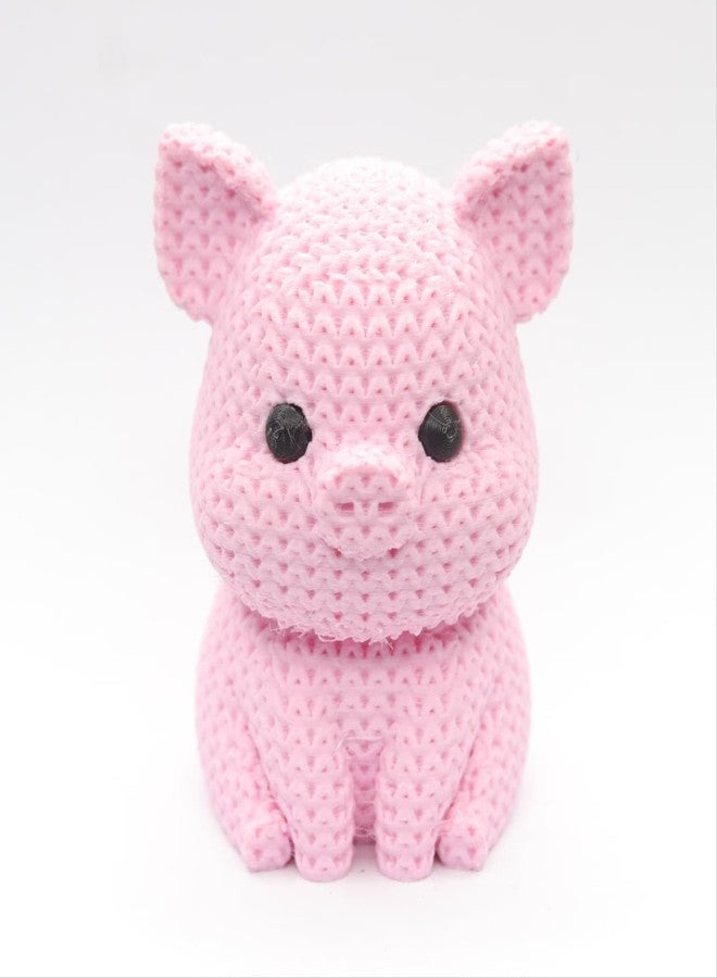 HICHISO - Pigloo The Knitted Piglet Desk Decor | Eco-Friendly Polymer Collectible | Stress Relief Mood Booster Showpiece for Office & Home | Cute Animal Gift for Colleagues, Friends & Kid | Crochet - Image 2