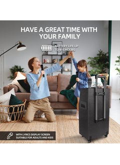 FlashHawk Karaoke Machine with Lyrics Display Screen, Built-in Tablet, Bluetooth Speaker with 2 Wireless Mics, 7500mah, Portable Karaoke System for Any Occasion  - Image 3