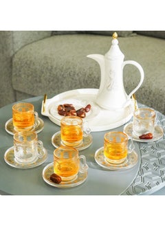DANUBE HOME Jannat 12-Piece Cup And Saucer Set 230Ml Serves 6 Elegant And Durable Perfect For Tea Coffee Or Hot Beverages Stylish Design For Home Office Or Special Occasions  - Image 1