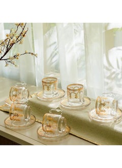 DANUBE HOME Jannat 12-Piece Cup And Saucer Set 230Ml Serves 6 Elegant And Durable Perfect For Tea Coffee Or Hot Beverages Stylish Design For Home Office Or Special Occasions  - Image 2