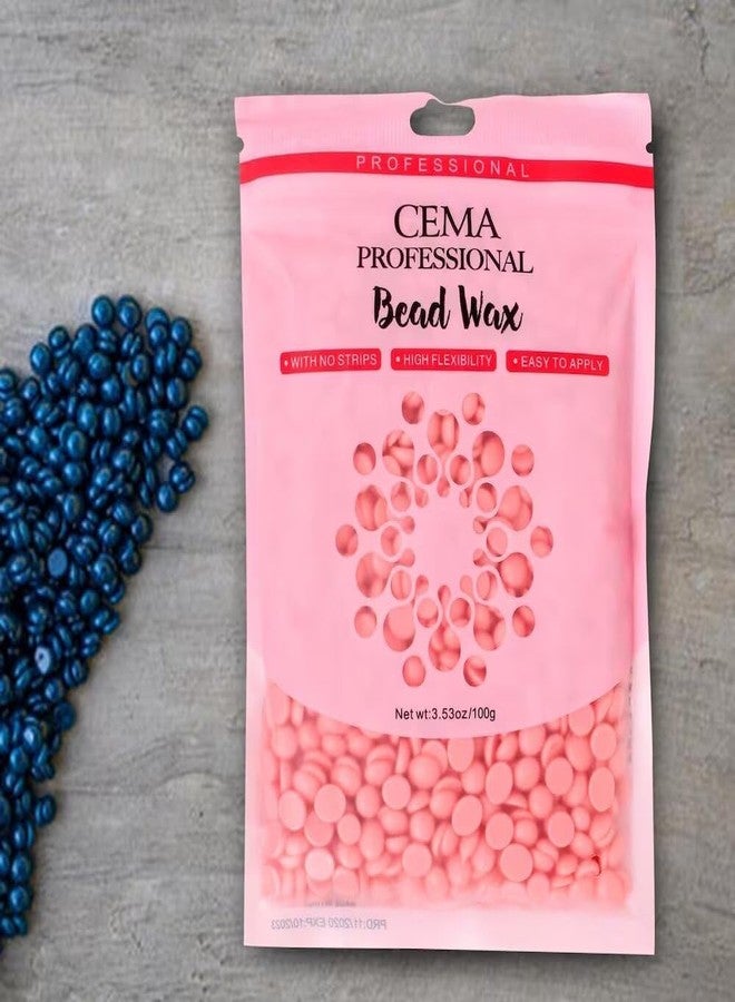 CEMA Professional Hard Wax Beads for Hair Remova | Strip-Free Microwave Wax for Face, Body, Bikini & Sensitive Skin | Easy to Apply, High Flexibility, Painless Waxing (100 Grams, Pink Wax) - Image 1