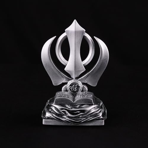 Artarium Khanda Sahib Idol Sikh Religious Symbol for Car Dashboard Idol for Pooja Office Table Showpiece Gifts Items (Khanda Sahib Silver 4 Inch) - Image 3