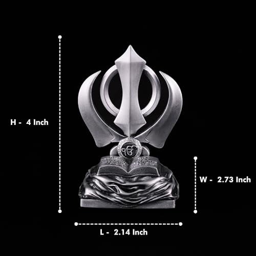 Artarium Khanda Sahib Idol Sikh Religious Symbol for Car Dashboard Idol for Pooja Office Table Showpiece Gifts Items (Khanda Sahib Silver 4 Inch) - Image 4