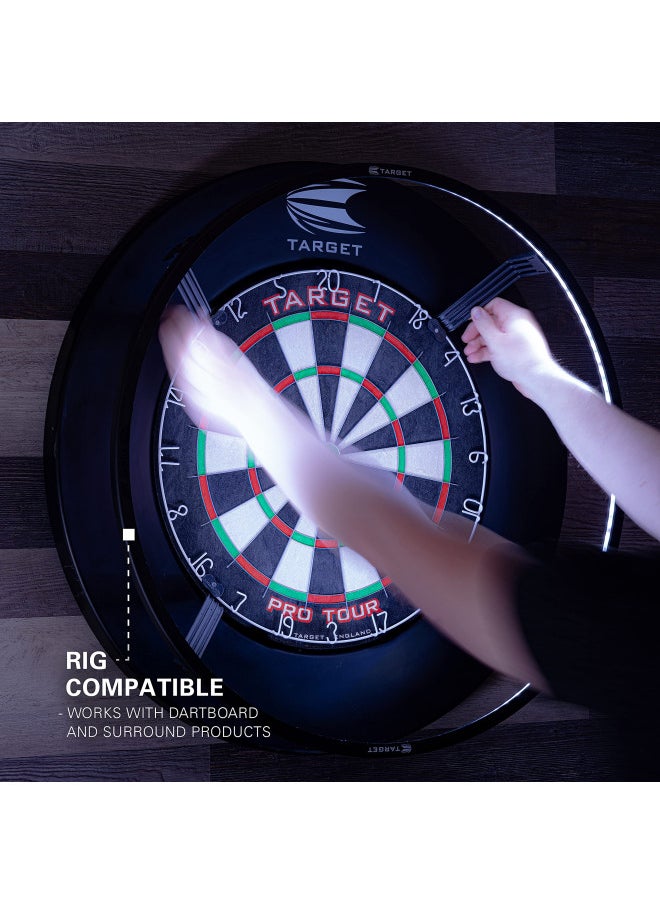 Target - Target Darts Corona Vision Dartboard Lighting System, Black Frame | White LED Dart Board Surround Ring Light with Magnetic Feet | Shadow Eliminating Dartboard Light | Professional Darts Accessories - Image 1