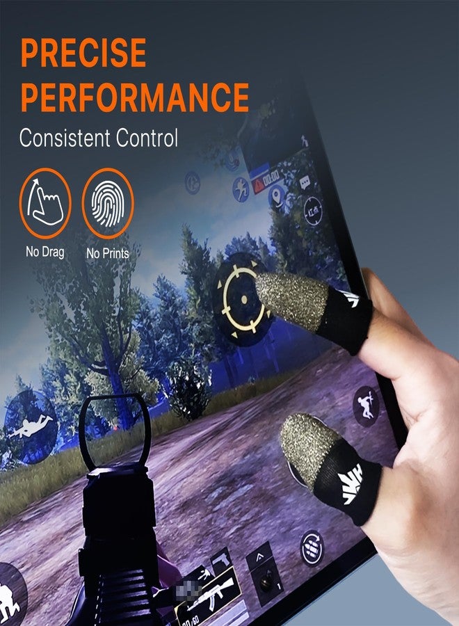 Jwh 8 Pack Mobile Phone Gaming Accessory Thumb Finger Sleeves,0.15 Ultra Thin Pure Silver Fiber,Silky Tip Covers,Finger Cots for Pubg Gaming Gloves,Guantes para Dedales Dedos Gamer Profesionales - Image 2